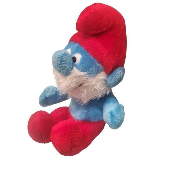 Vtg Smurfs 1979 10" Christmas Papa Smurf  Nutshell PEYO Wallace And Berrie Plush - Picture 2 of 6